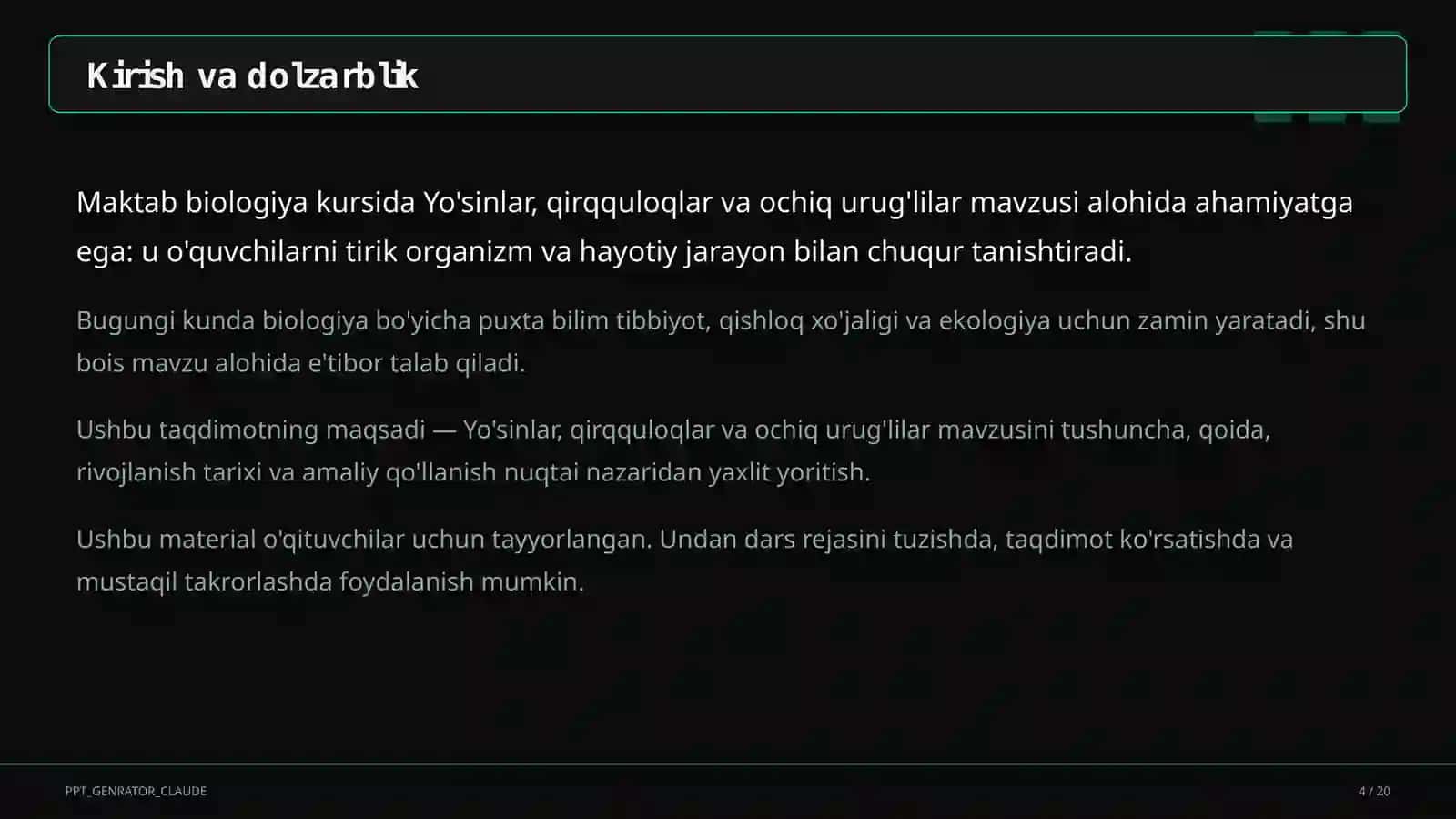 Yo'sinlar, qirqquloqlar va ochiq urug'lilar (6-sinf) 4