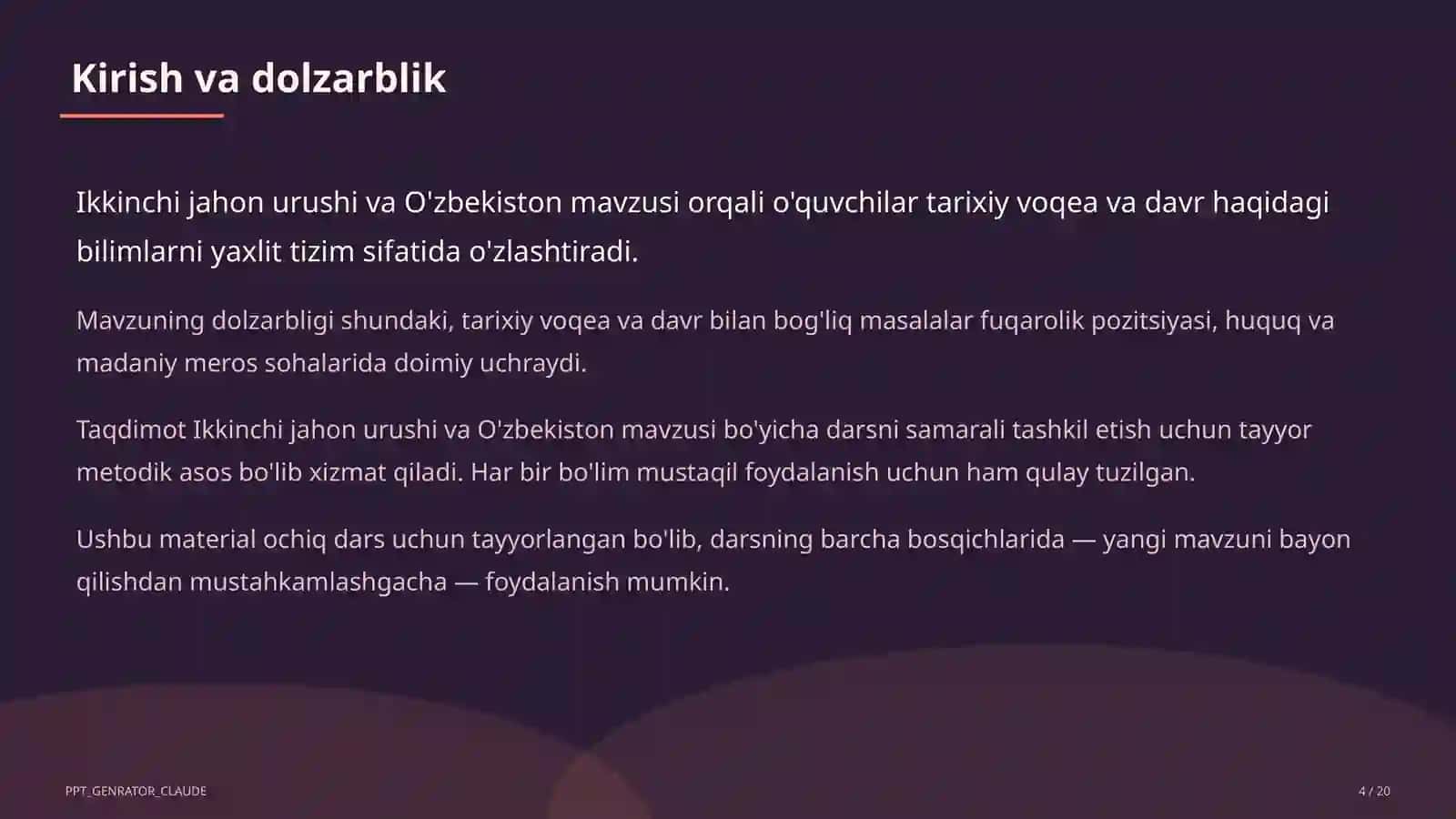 Ikkinchi jahon urushi va O'zbekiston (10-sinf) 4