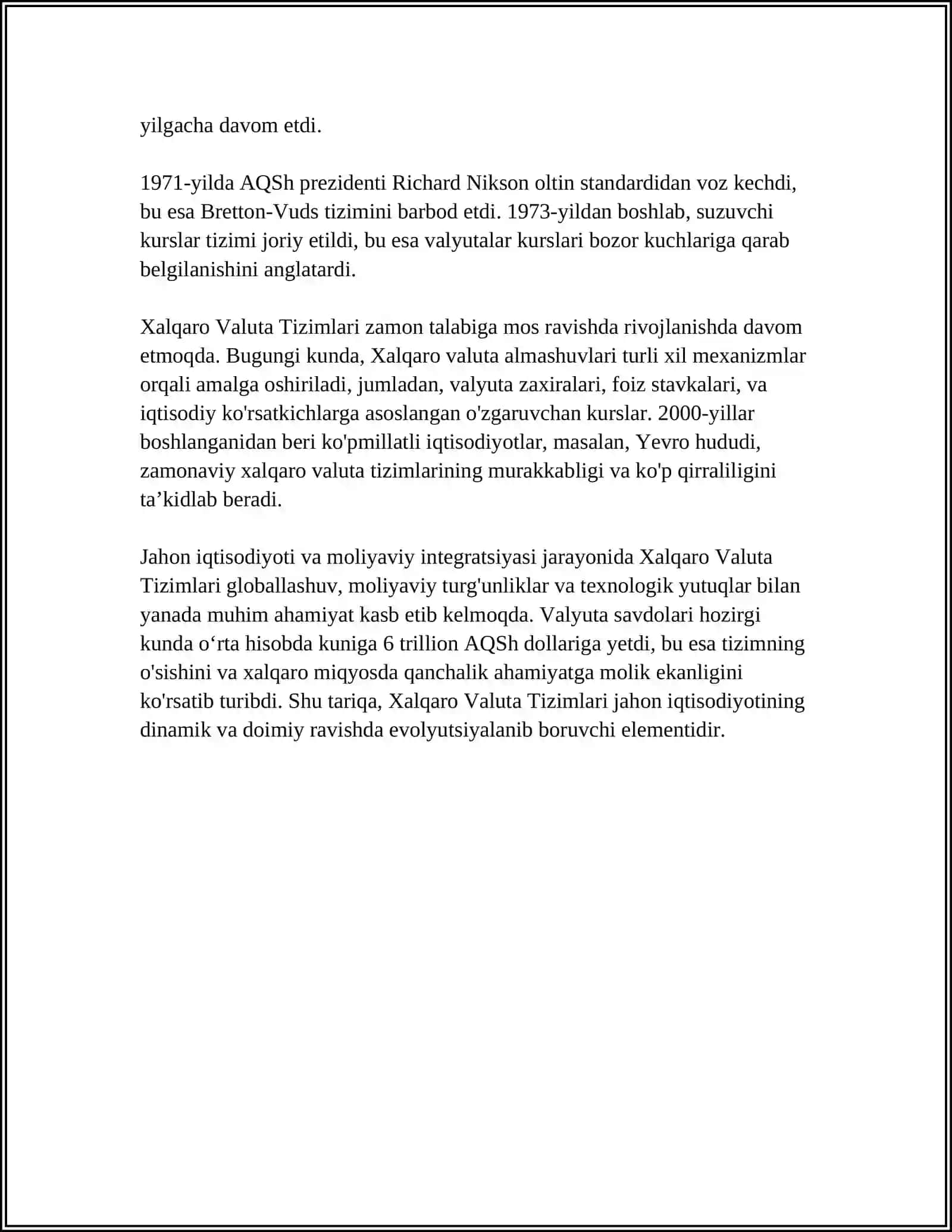 Xalqaro Valuta Tizimlari 4