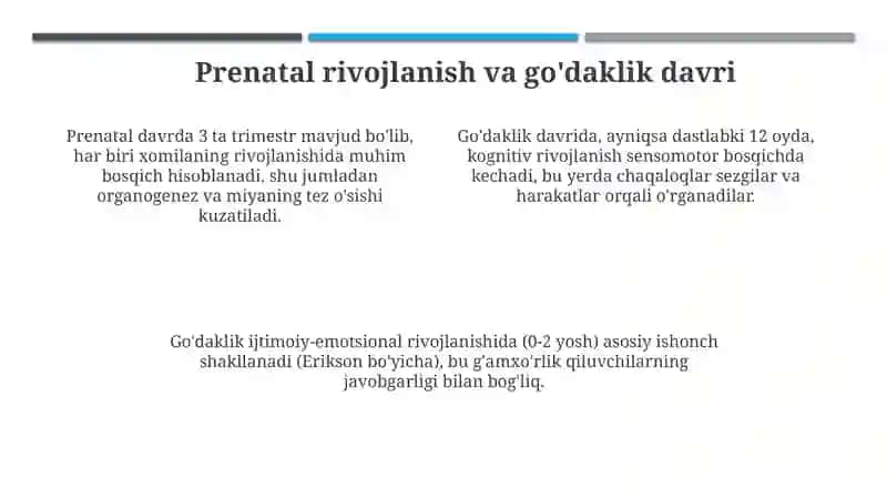 Psixologik prinsiplar va rivojlanish nazariyalari 4