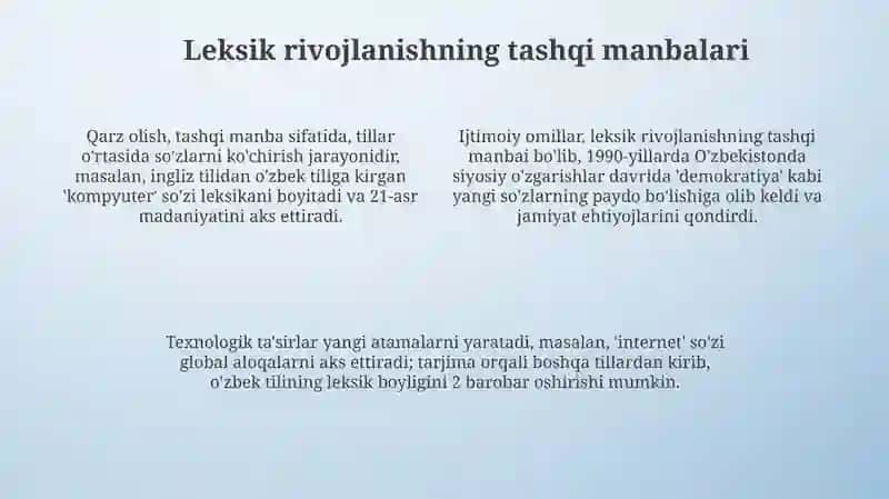 Lugʻaviy taraqqiyotining ichki va tashqi manbalari 4