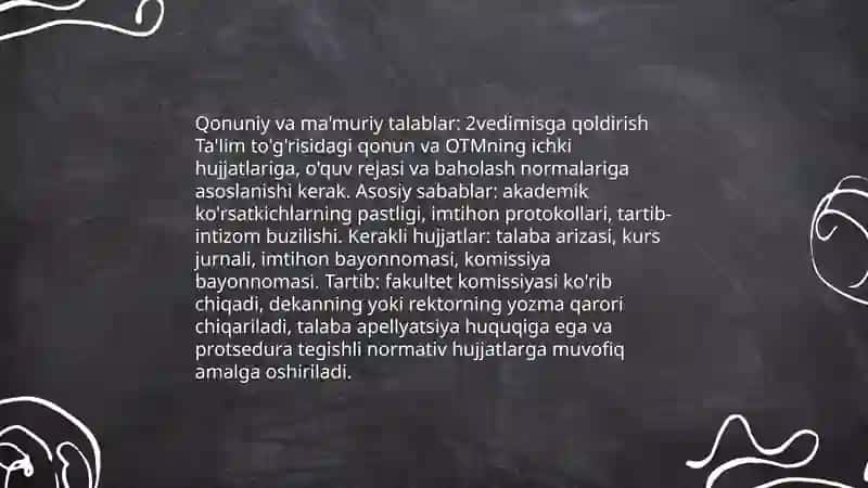 Talabalarni qanday qilib 2vedimisga qoldirish mumkin: ta'rif va maqsad 4