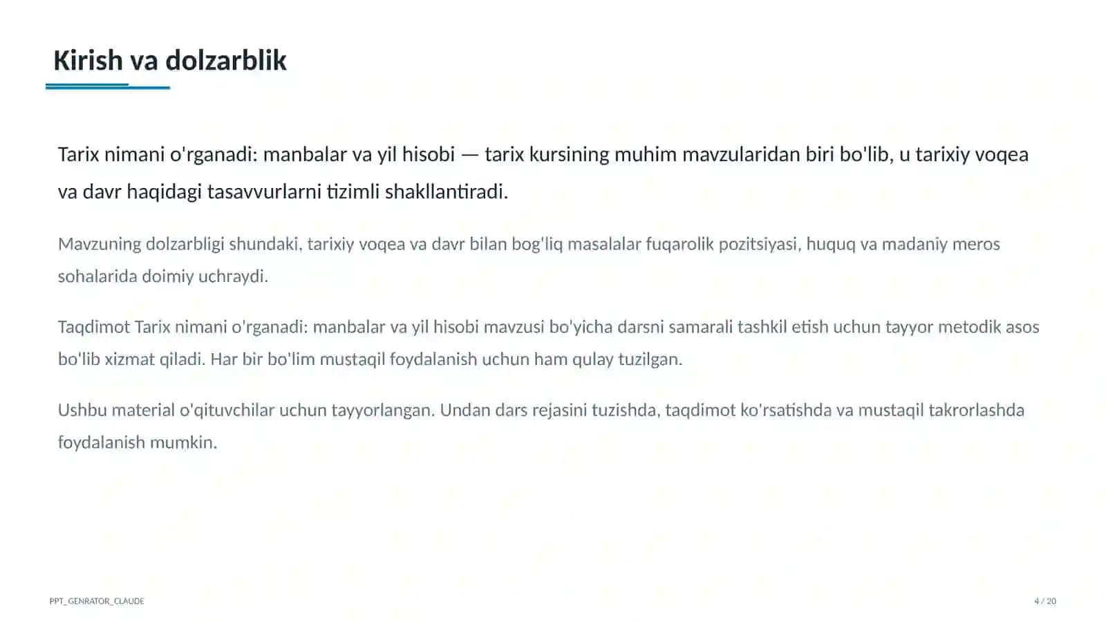 Tarix nimani o'rganadi: manbalar va yil hisobi (5-sinf) 4