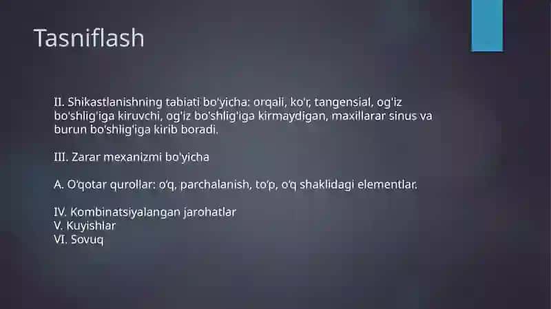 Yuz-jag' sohasining travmatik shikastlanishlarining rentgen diagnostikasi 4