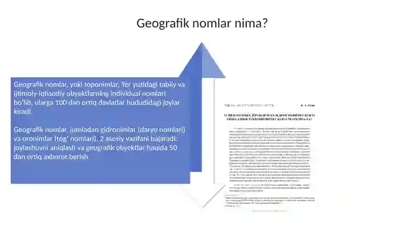 Geotoponimlarning toʻgʻri yozilish qoidalari. Geotoponimik terminlar. 4