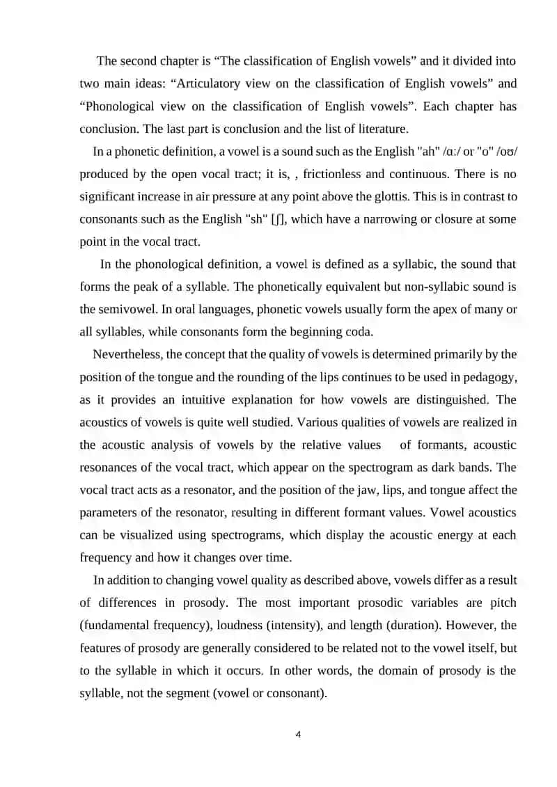 Articulatory and phonological views on the classification of English vowels 4