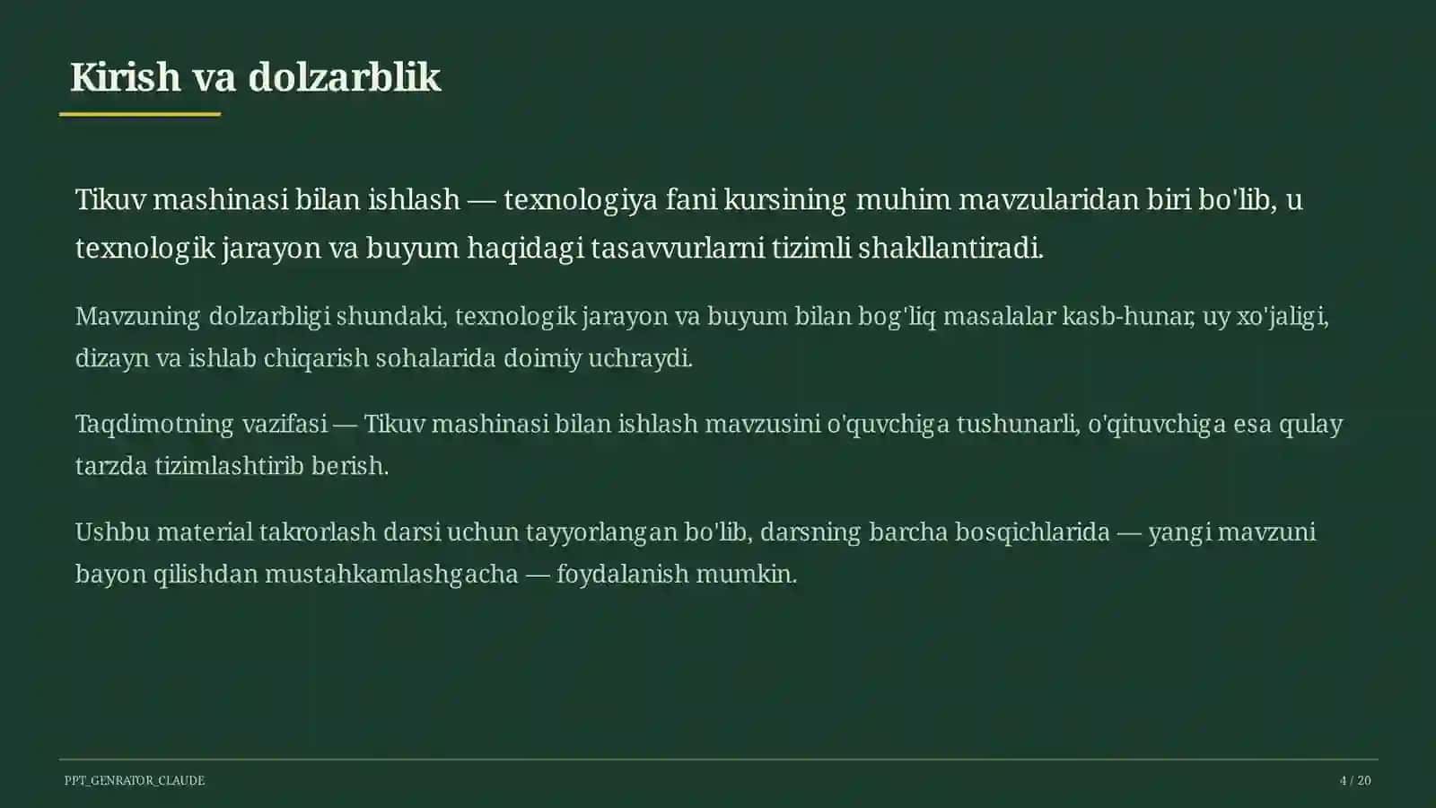 Tikuv mashinasi bilan ishlash (6-sinf) 4
