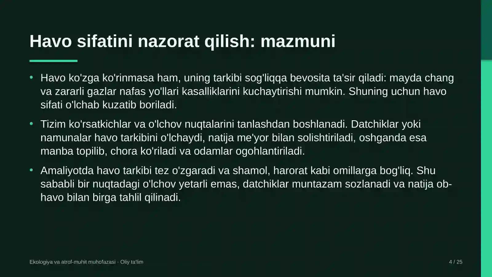 Gulchilikda havo sifatini nazorat qilish 4