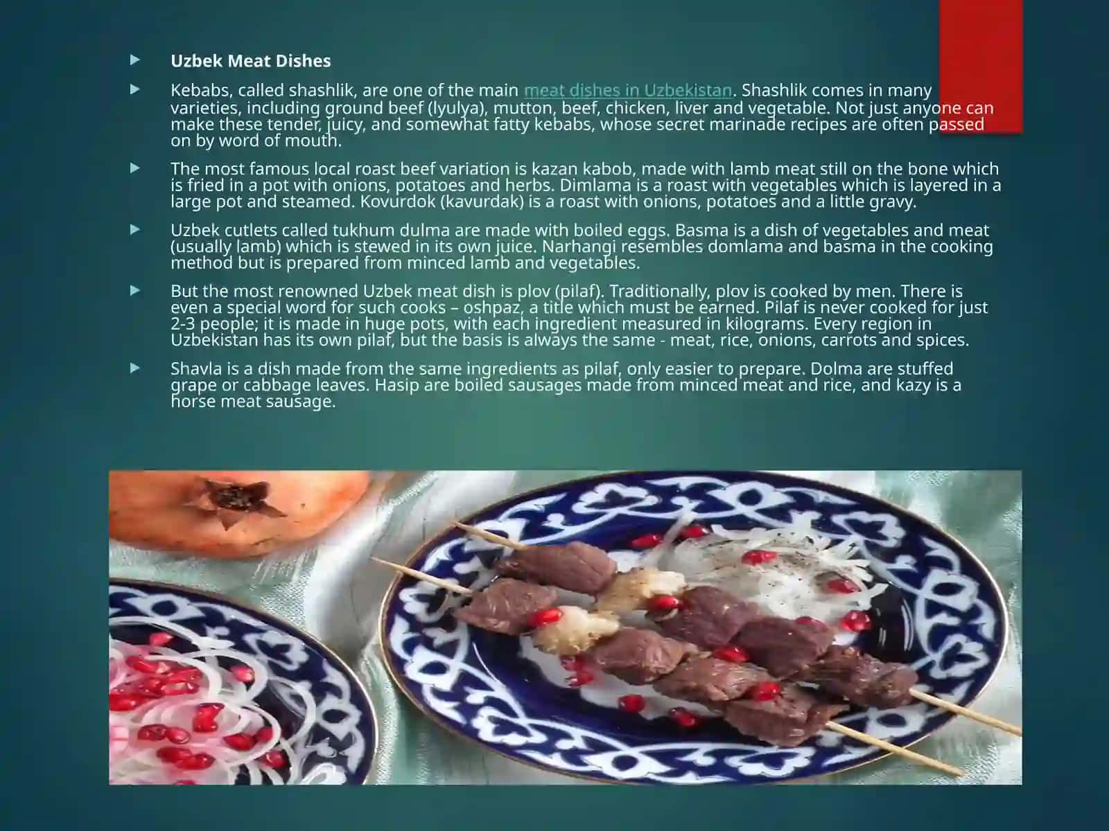 onthe topic Meals in Uzbekistan 4