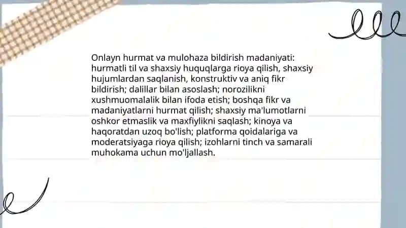 Tarmoq odob axloqi 4