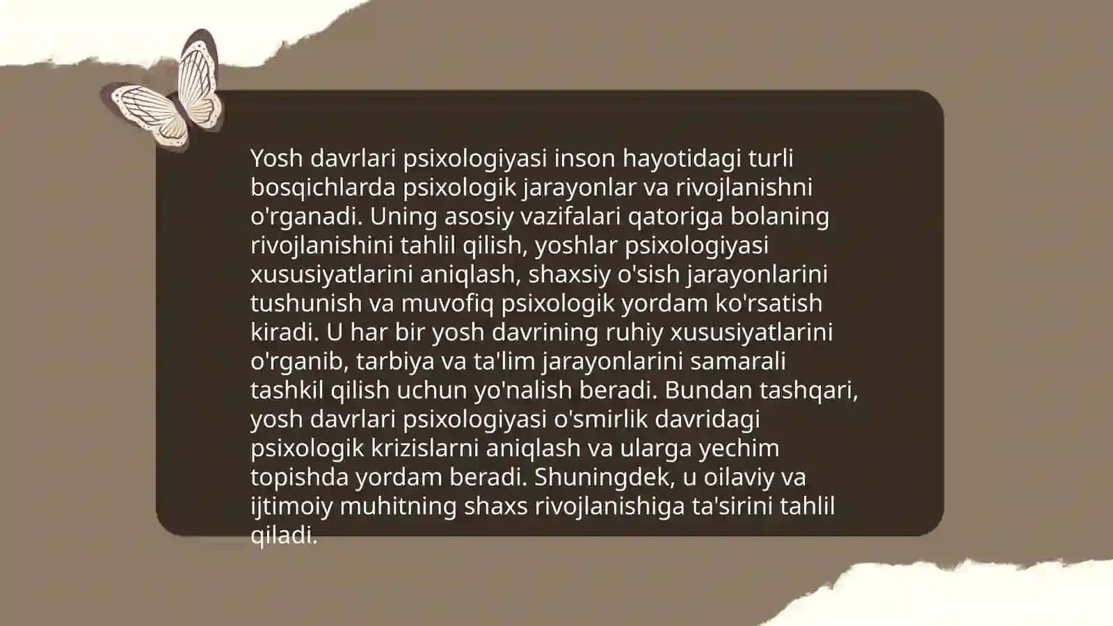 Yosh davrlari psixologiyasi fani qanday fan? 4