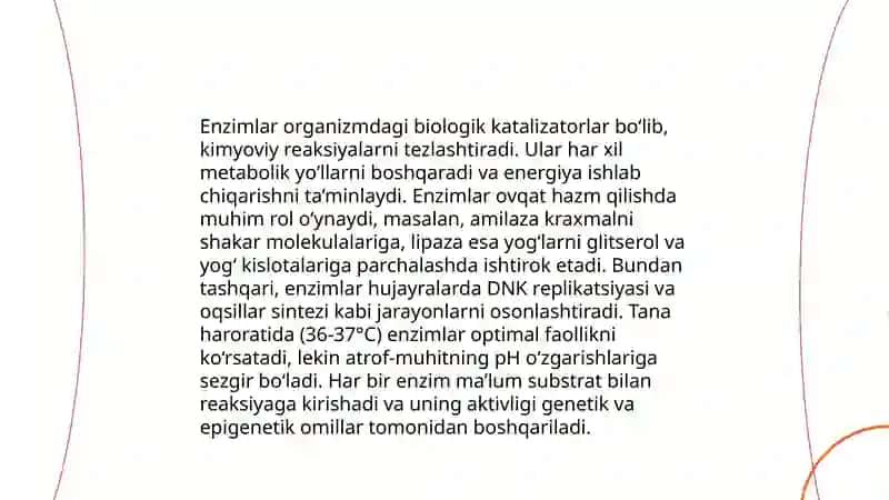 Fermentlarning tibbiyotdagi ahamiyati 4