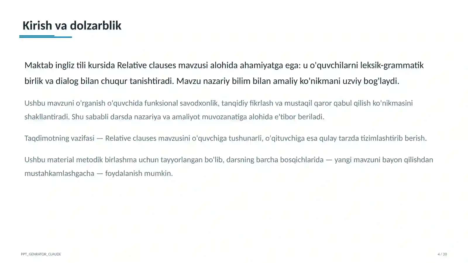 Relative clauses (10-sinf) 4
