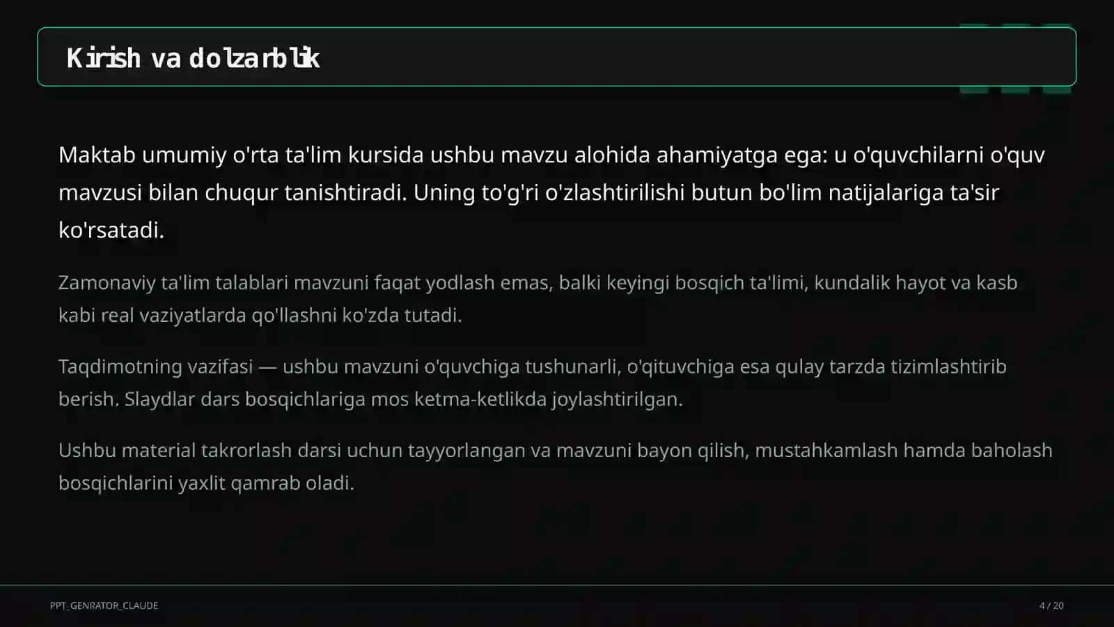 Kriterial baholash tizimi: mezonlar asosida adolatli va shaffof baholash 4