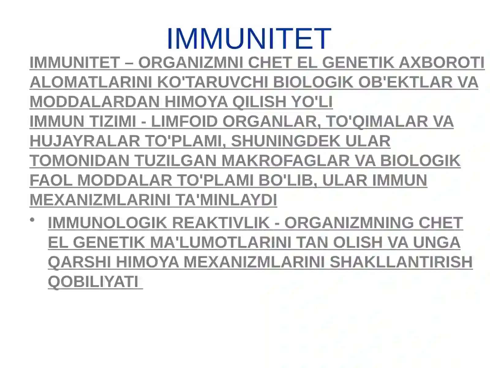 Immunitet haqida tushuncha 4