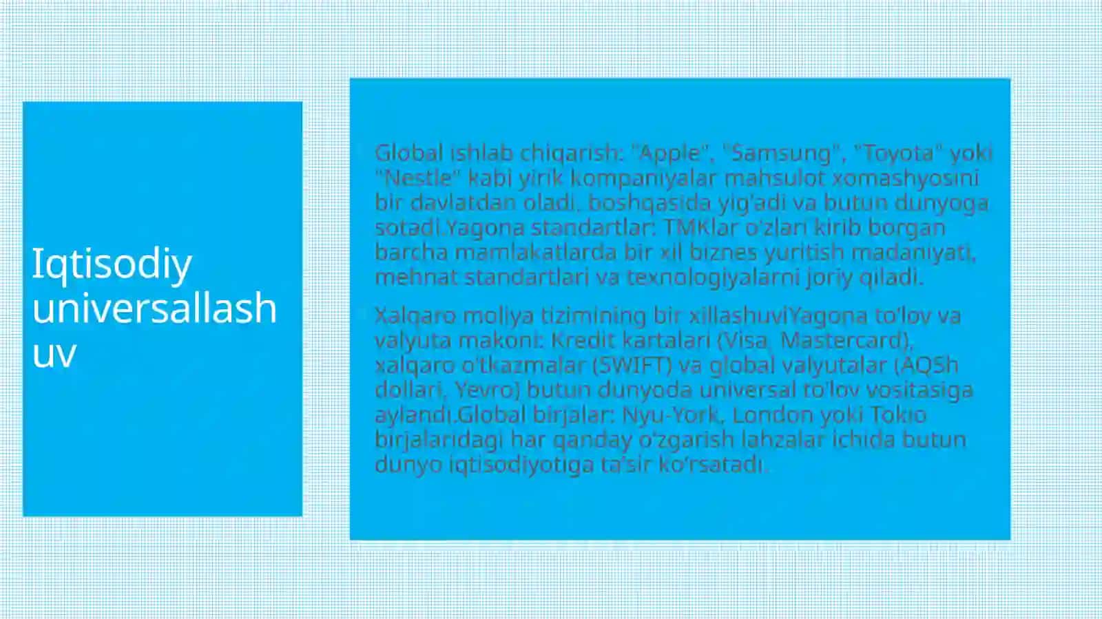 GLOBALLASHUV ASOSLARI 4