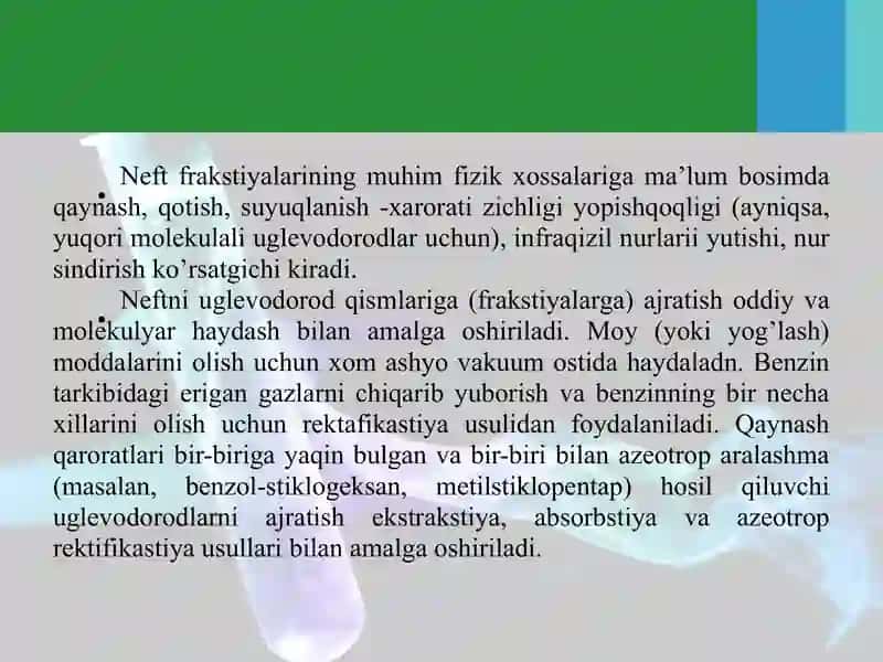 Gazni qayta ishlash mahsulotlarining asosiy turlari 4