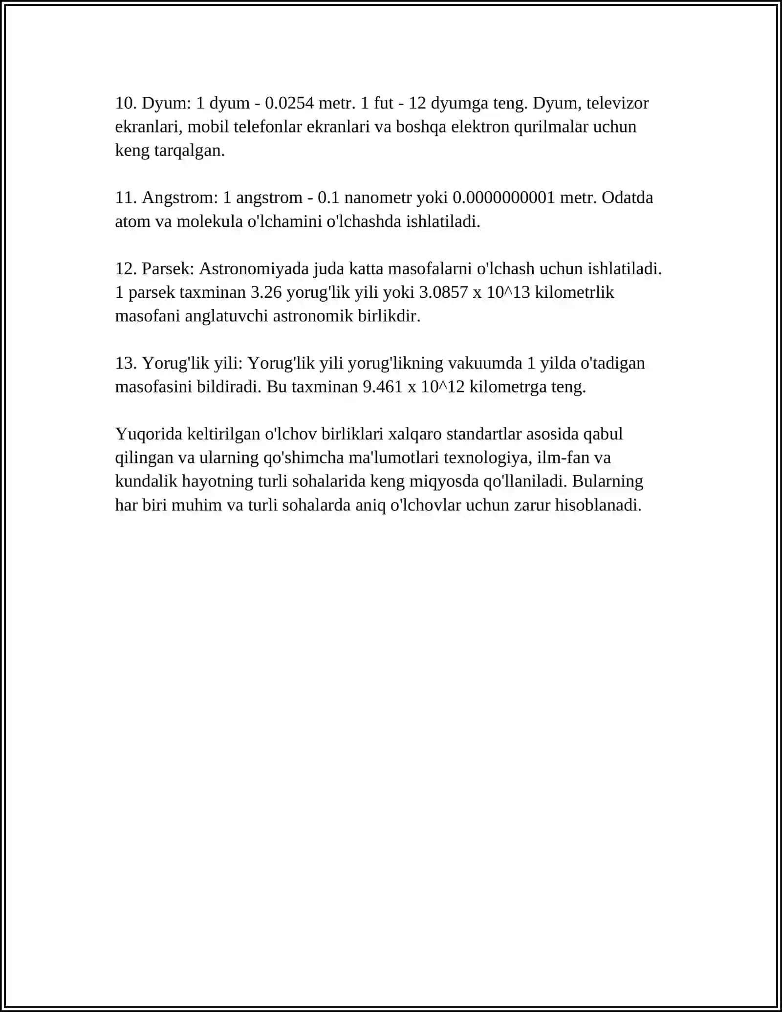 OʻLCHOV TURLARI 4
