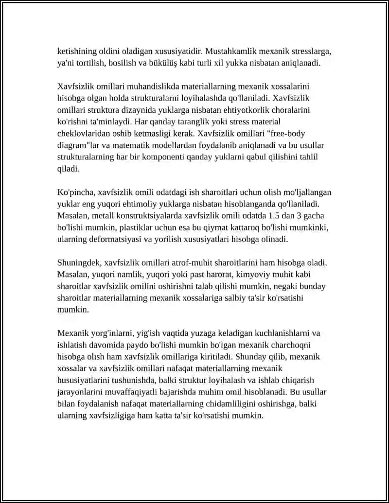 MATERIALLAR YUKLAR VA KONSTRUKSIYALARNING XAVFSIZLIGI 4