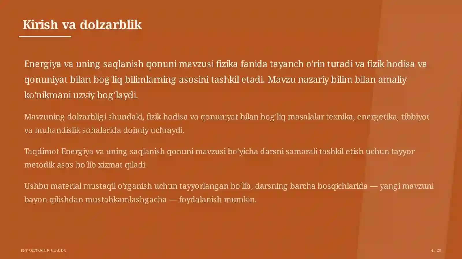 Energiya va uning saqlanish qonuni (7-sinf) 4