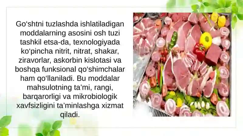 Go'sht mahsulotlarini tuzlash va ulardan foydalanish 4