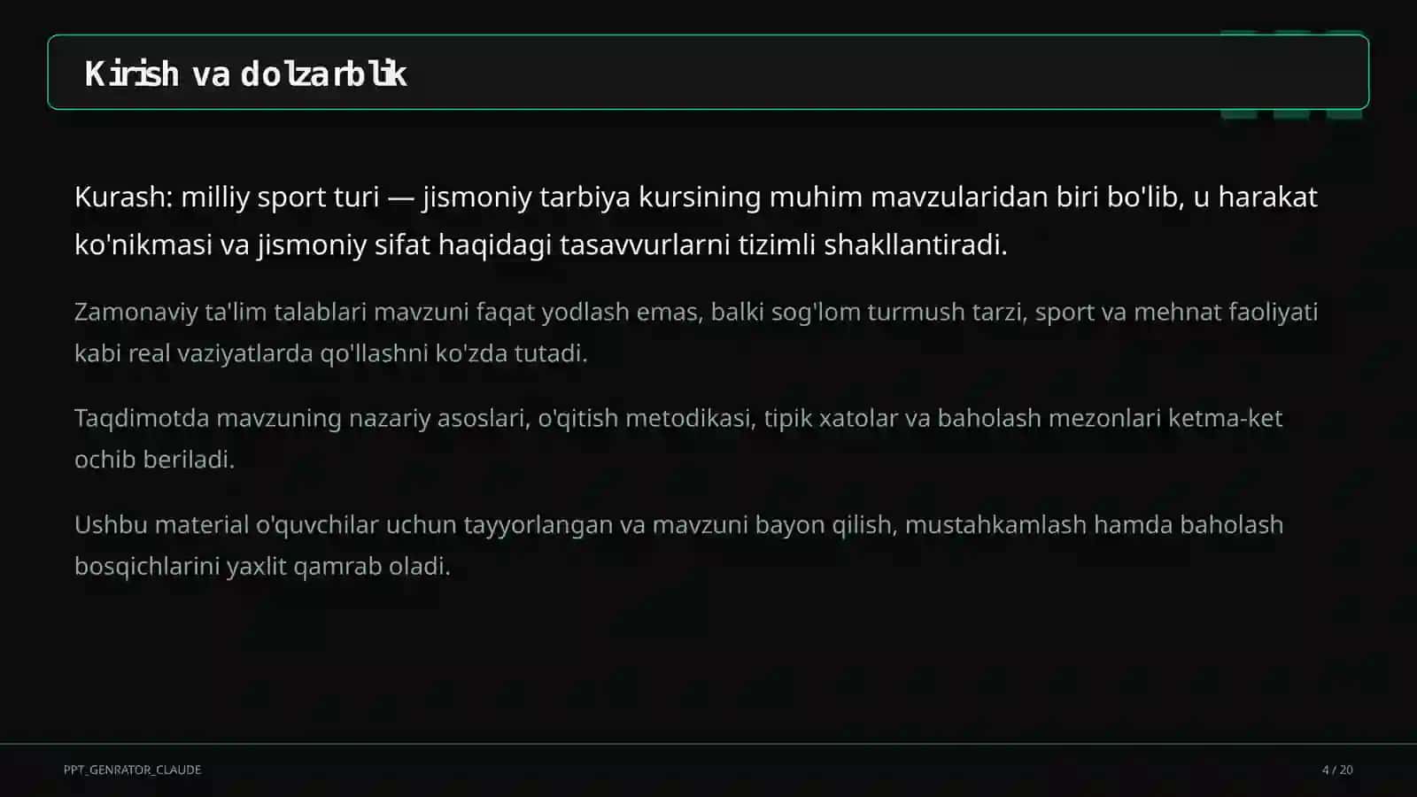 Kurash: milliy sport turi (7-sinf) 4