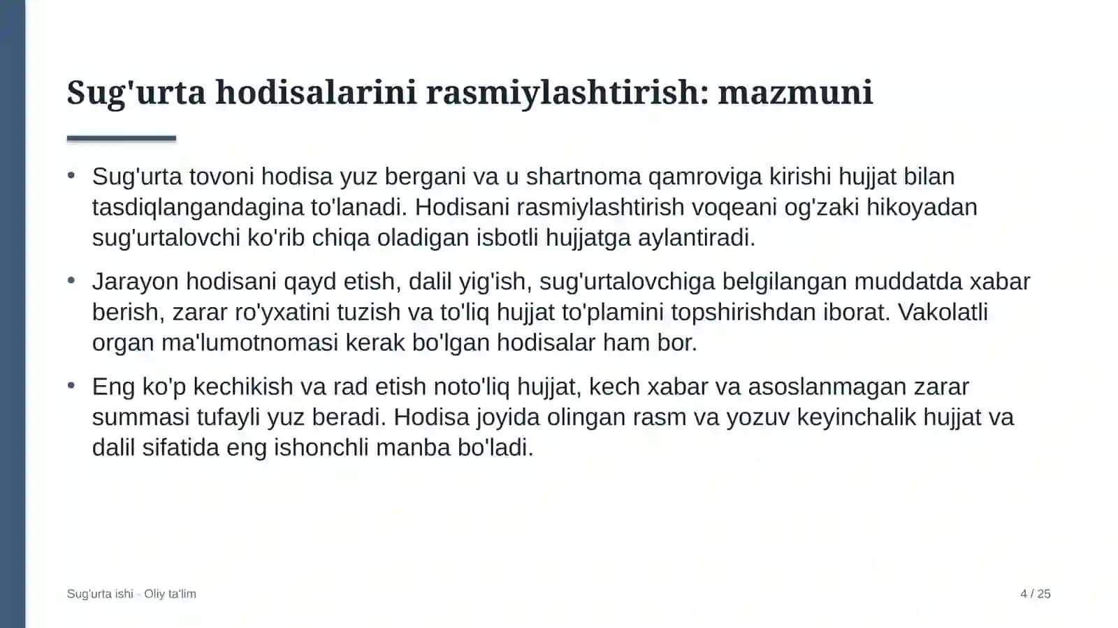 g'isht zavodlarida sug'urta hodisalarini rasmiylashtirish 9038 4
