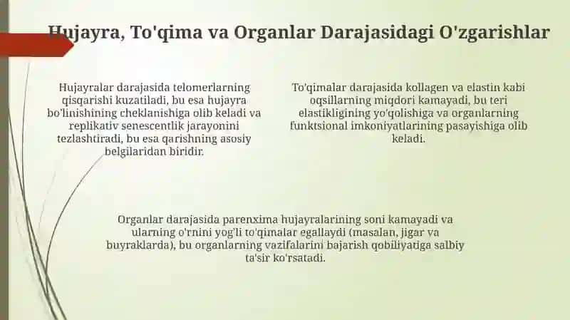 Qarilikning biologik asoslari va o'zgarishlar 4