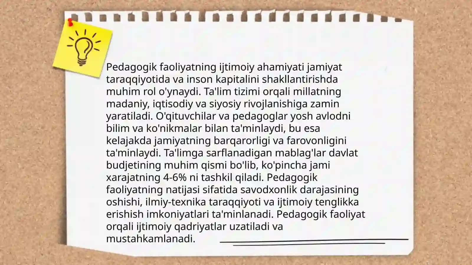 Pedagog faoliyatini jamiyati taraqqiyotidagi oʻrni 4