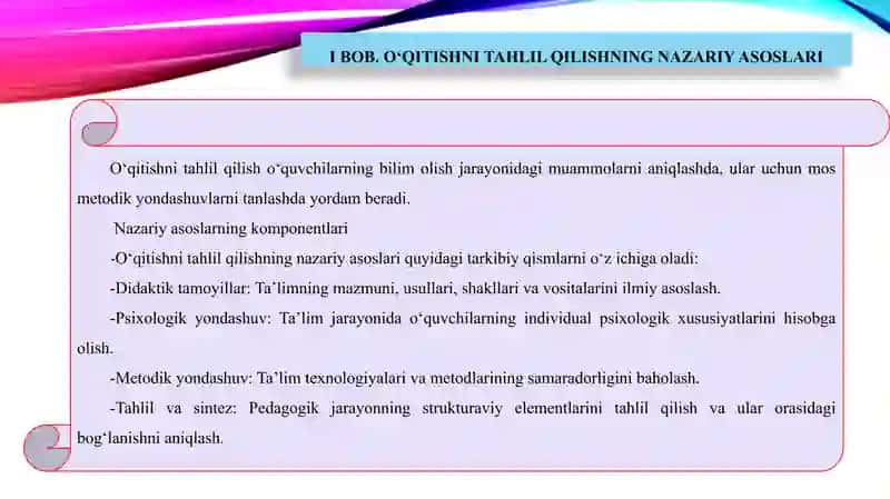O'QITISHNI TAHLIL QILISH VA TA'LIM NAZORATINI BOSHQARISH 4
