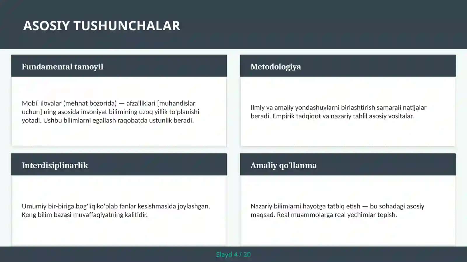 MOBIL ILOVALAR (MEHNAT BOZORIDA) — AFZALLIKLARI [MUHANDISLAR UCHUN] 4