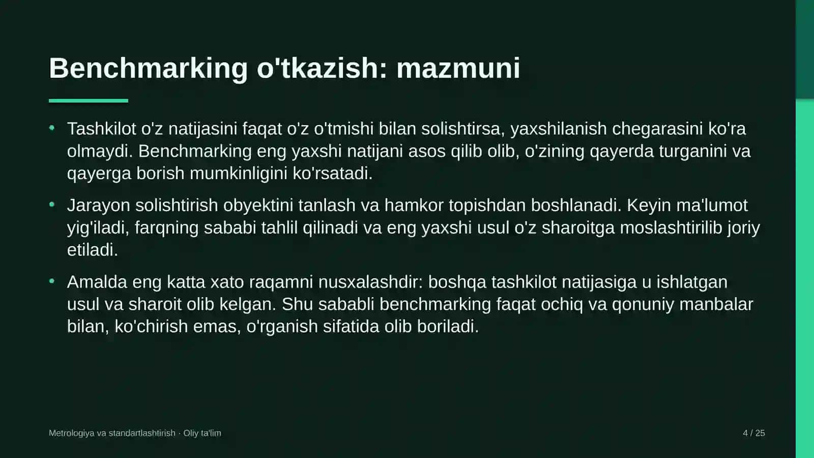 Eksport faoliyatida benchmarking o'tkazish 4