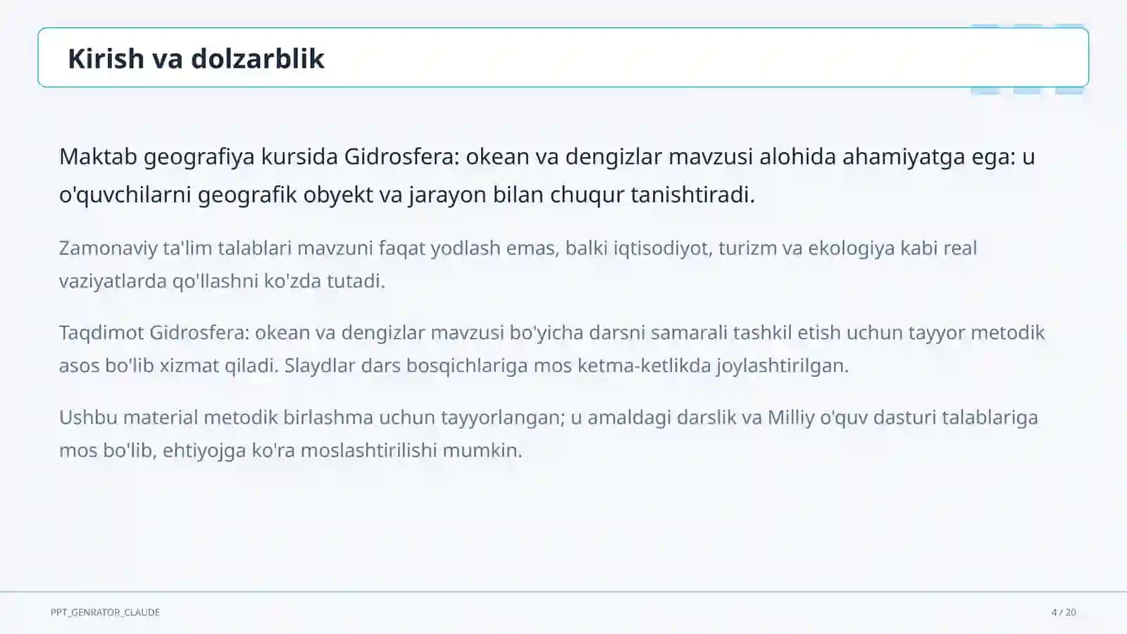 Gidrosfera: okean va dengizlar (6-sinf) 4