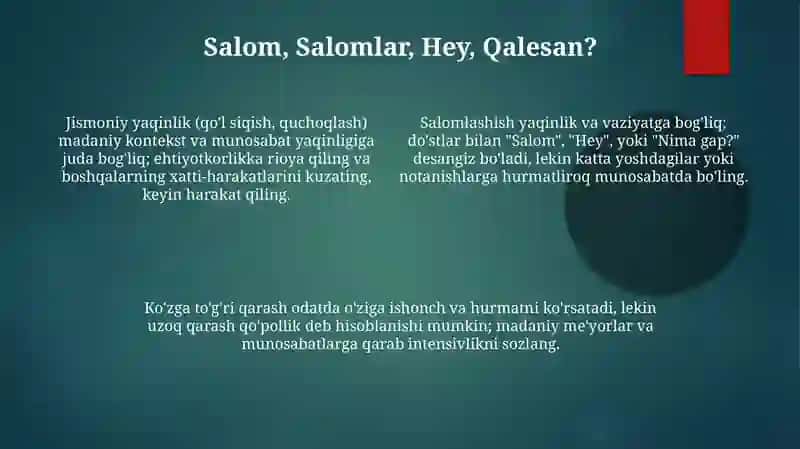 Salomlashish odobi 4