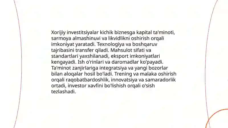 Kichik biznes va tadbirkorlikda xorijiy kapital orniva mohiyati 4