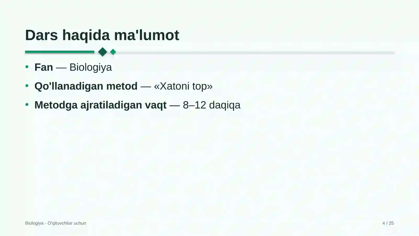 biologiya darslarida xatoni top metodidan foydalanish 3819 4