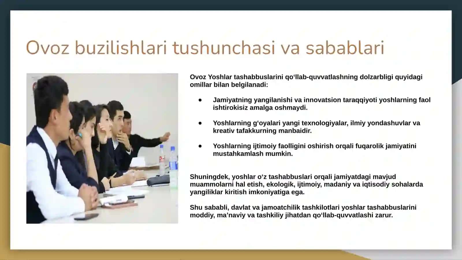 Yoshlar tashabbuslarini qo‘llab-quvvatlash va ularga ko‘maklashish 4