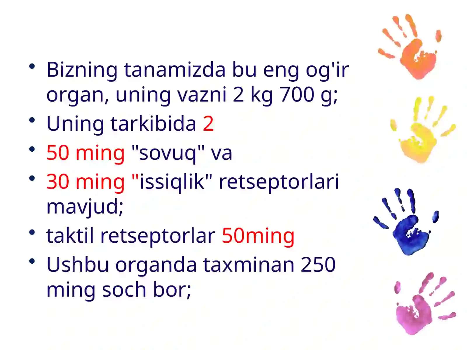 Teri analizatorining yoshga oid xususiyati va gigiyenasi. Bolalar va o’smirlar salomatligiga ta’sir etuvchi omillar 4