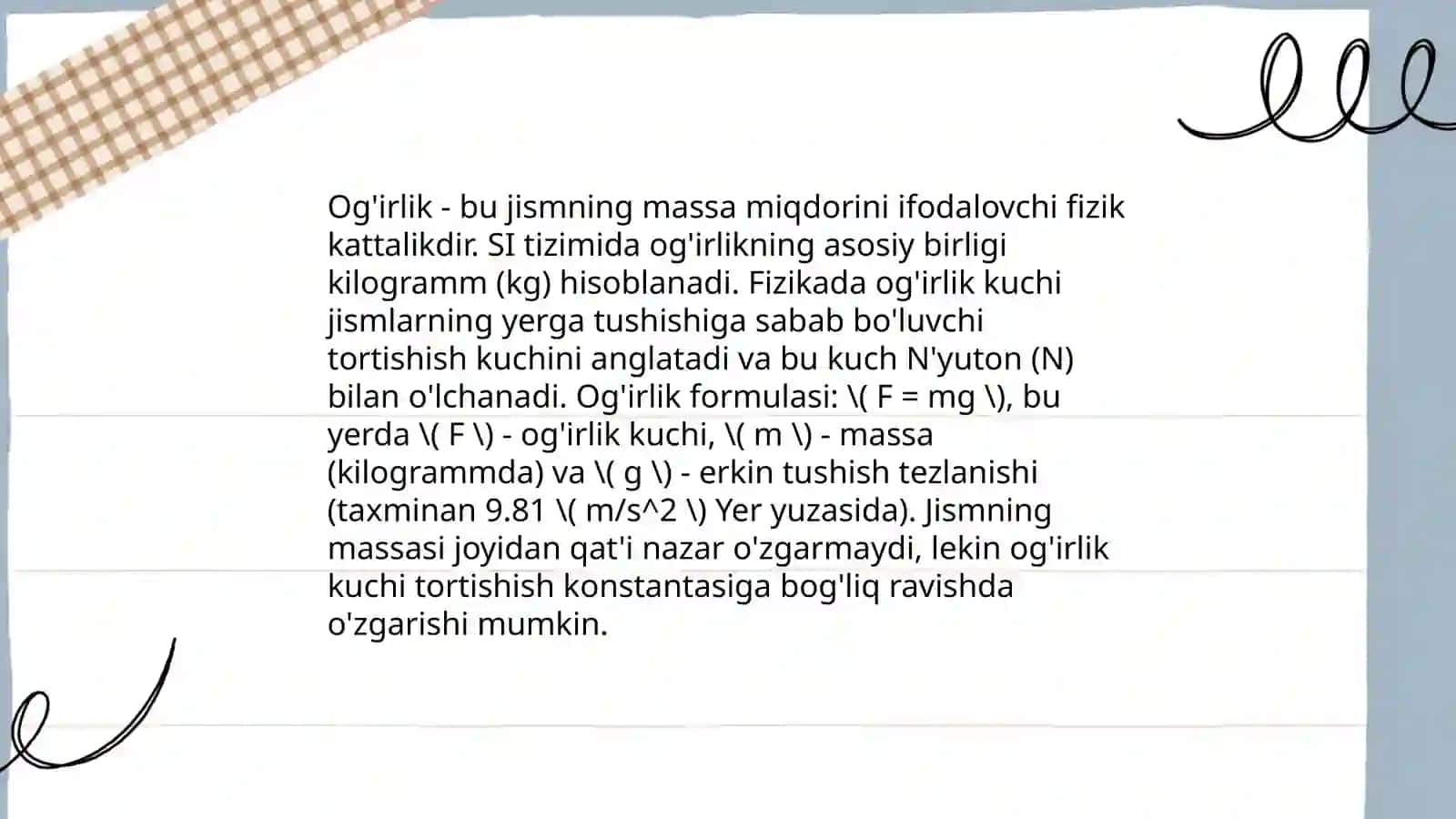 Odam tanasining oʻlcham tavsifi 4