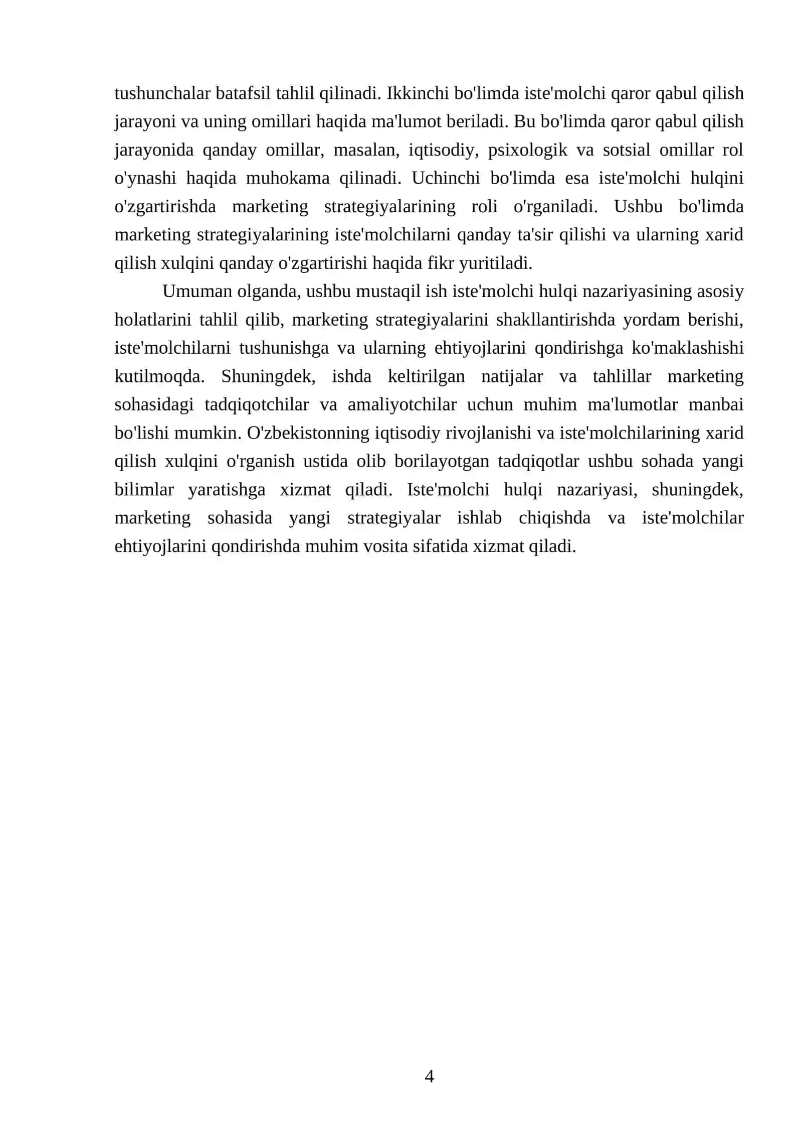 Iste'molchi hulqi nazariyasi 4