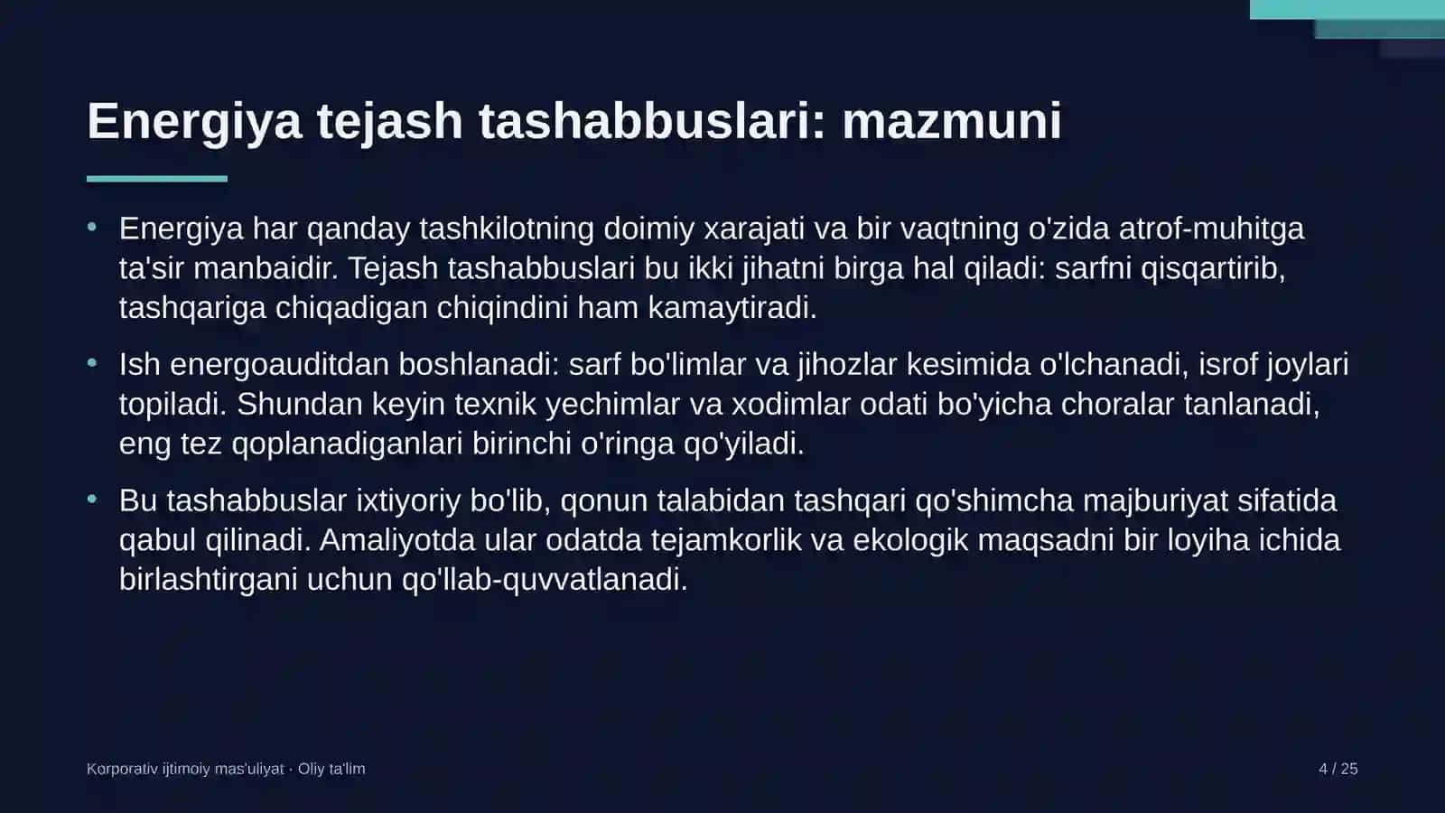 ekoturizmda energiya tejashga yo'naltirilgan tashabbuslar 4834 4