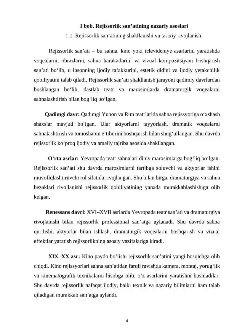 Rejissorlik qobiliyatini tarbiyalash 4