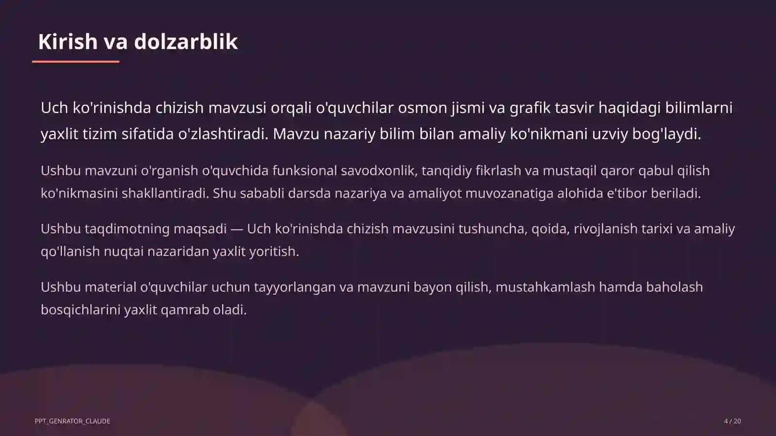 Uch ko'rinishda chizish (8-sinf) 4