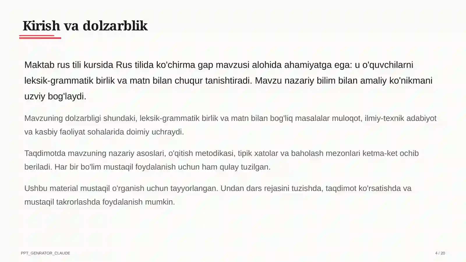 Rus tilida ko'chirma gap (9-sinf) 4