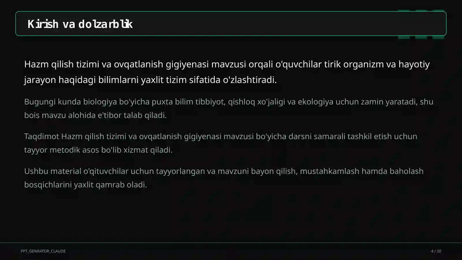Hazm qilish tizimi va ovqatlanish gigiyenasi (8-sinf) 4
