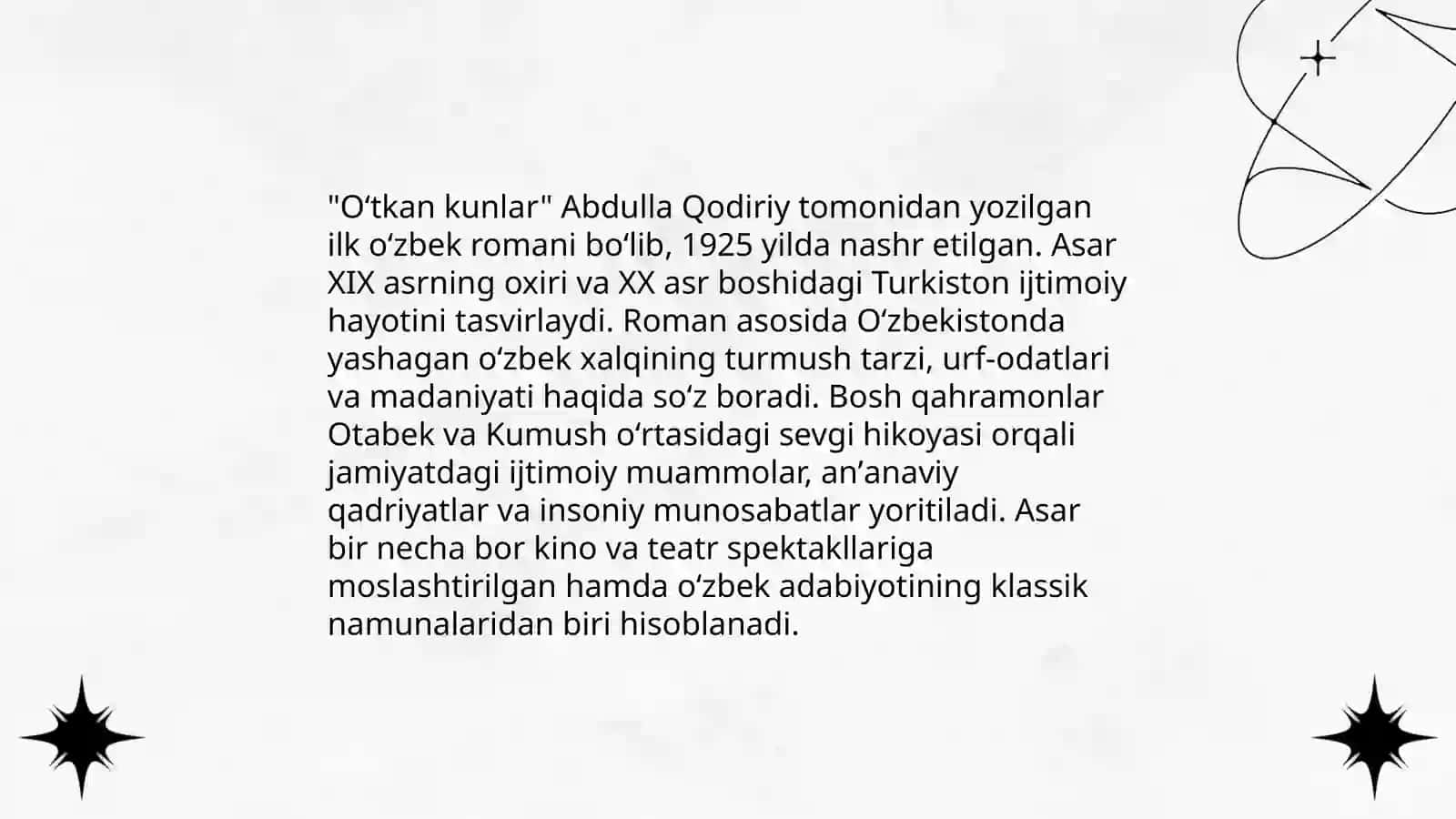 Abdulla Qahhorning ʼʼOʻtkan kunlarʼʼ 4