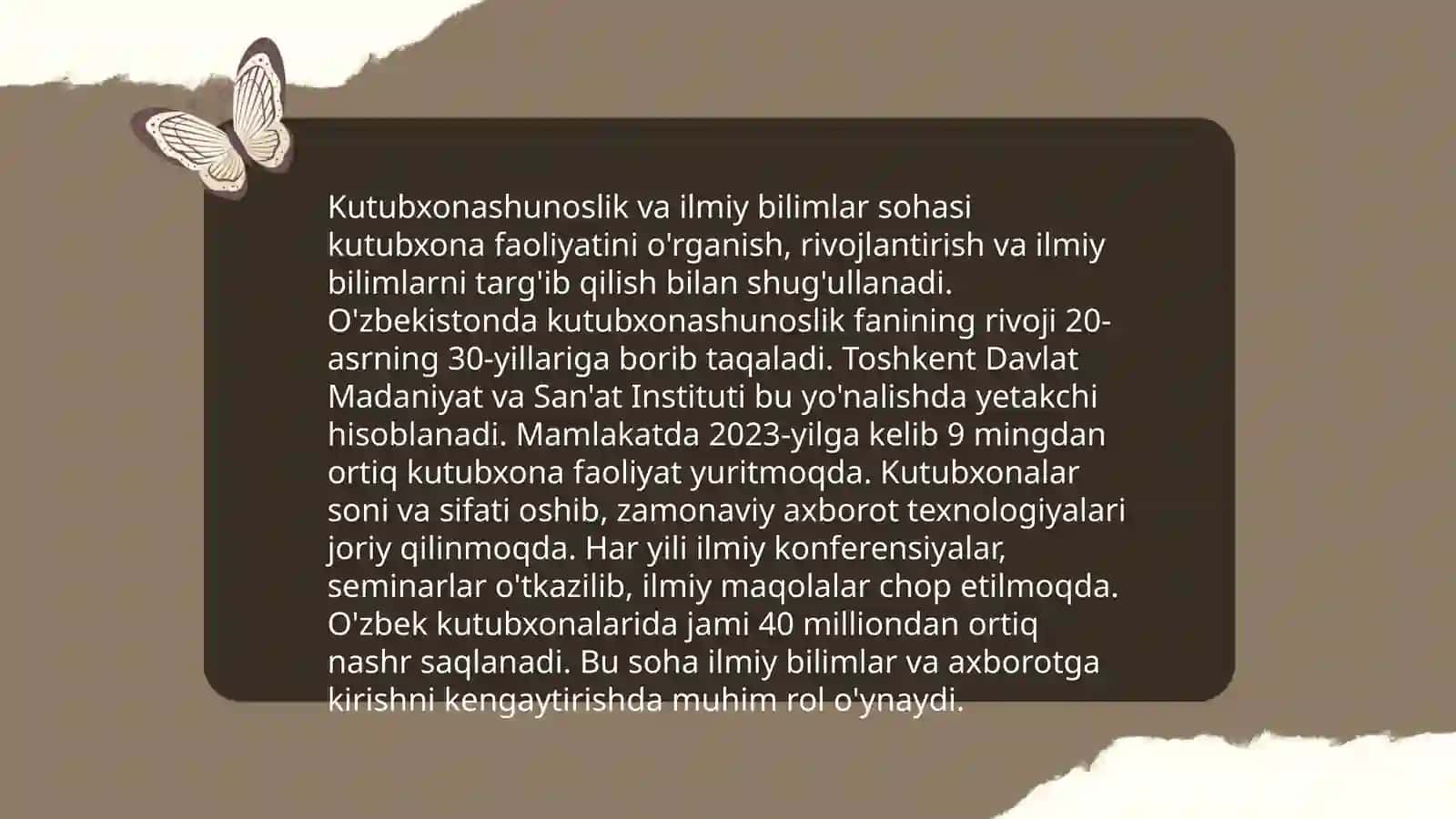 Ilmiy bilimlar tizimda Kutubxonashunoslik maqomining umumiy tasnifi 4