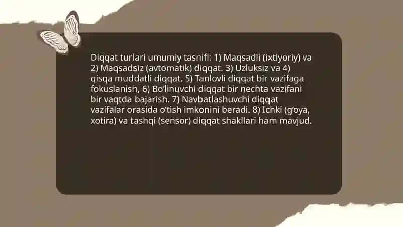 Diqqat turlari va uning xususiyatlari 4