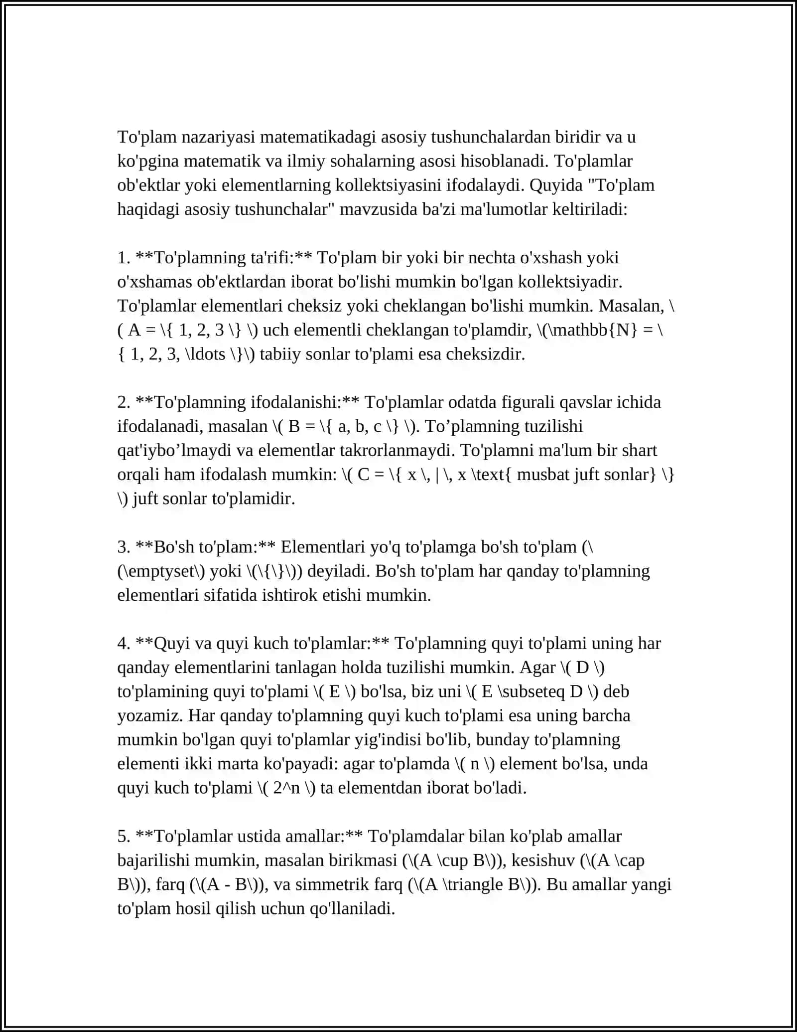 Matematik tushunchalari rivojlantirish 4