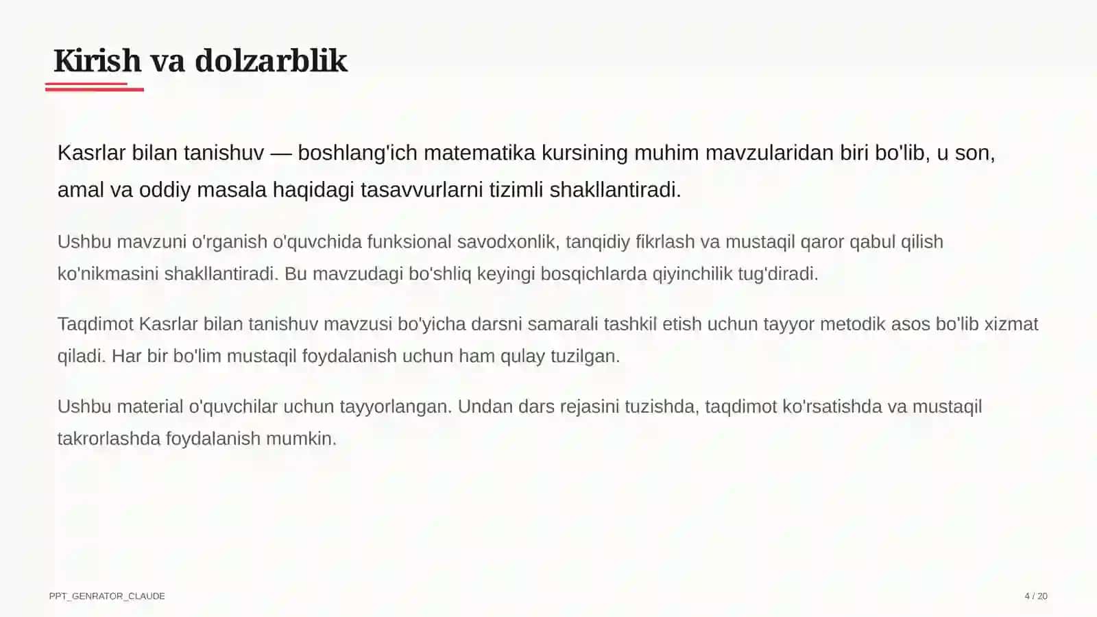 Kasrlar bilan tanishuv (4-sinf) 4
